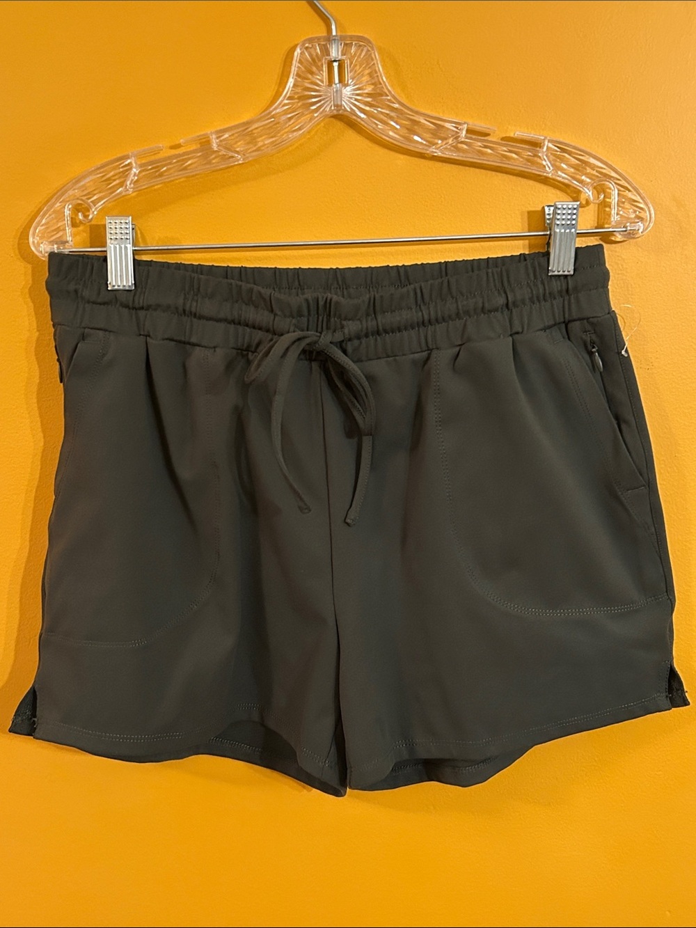 Cynthia Rowley Olive Green Drawstring Athletic Shorts